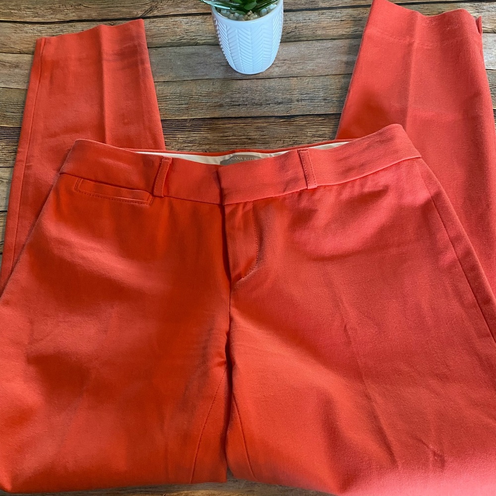 Banana Republic Sloan Orange Pants Size 4 - Picture 5 of 12